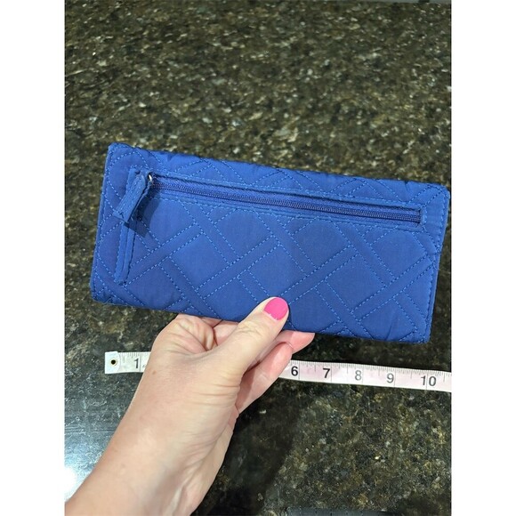 Vera Bradley Set of 2 Wallets Electric Blue Trifold + Black Zip ID Key - Picture 4 of 13